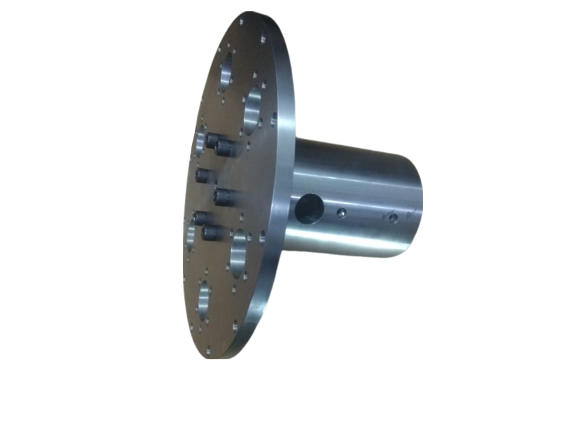 Flange com furos usinado